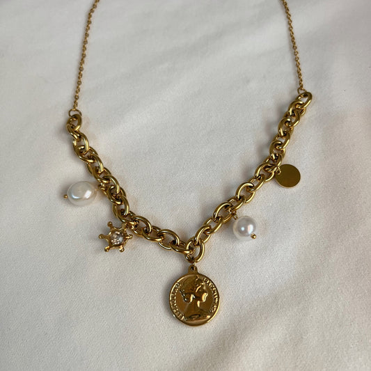 Cadena charms moneda