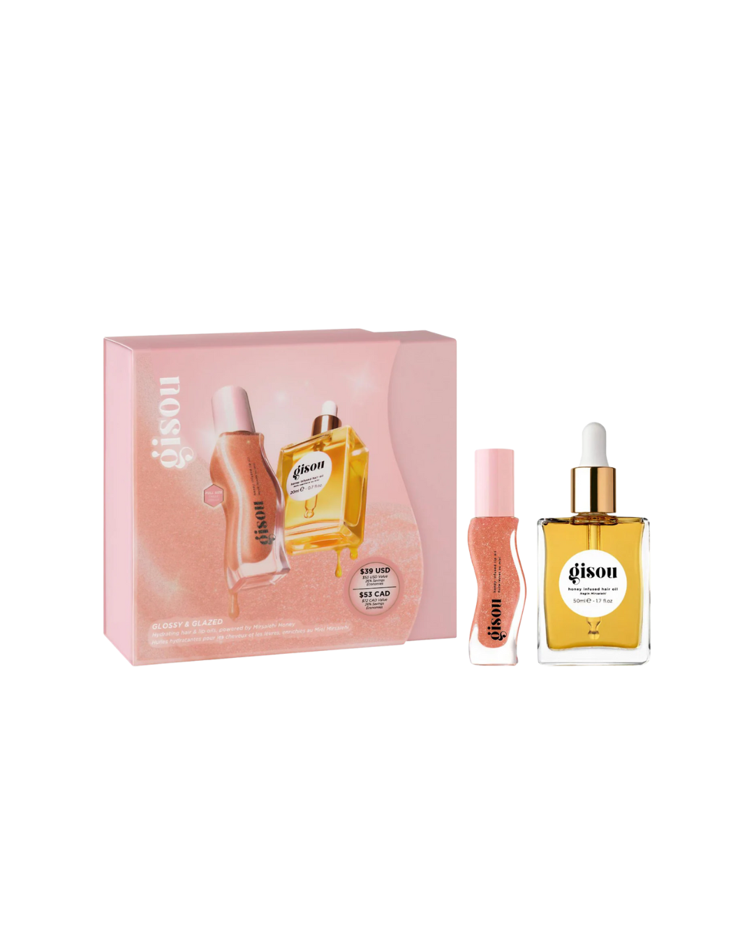 Gisou Glossy & Glazed Hair & Lip Oil Gift Set