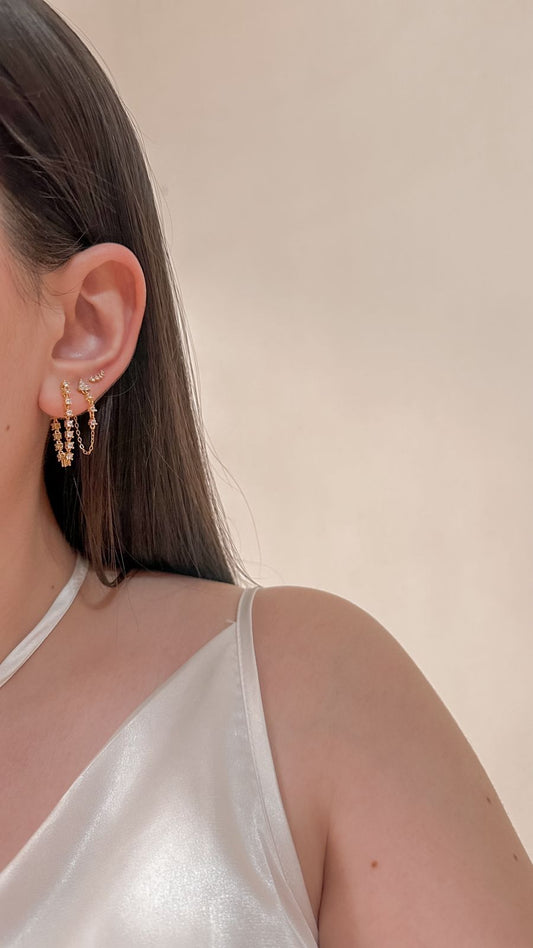 Zircon rain earrings