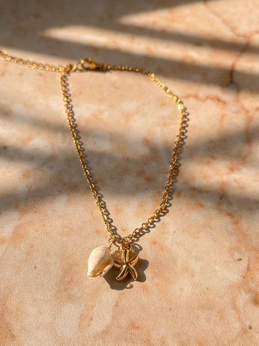 Tobillera estrella+caracol
