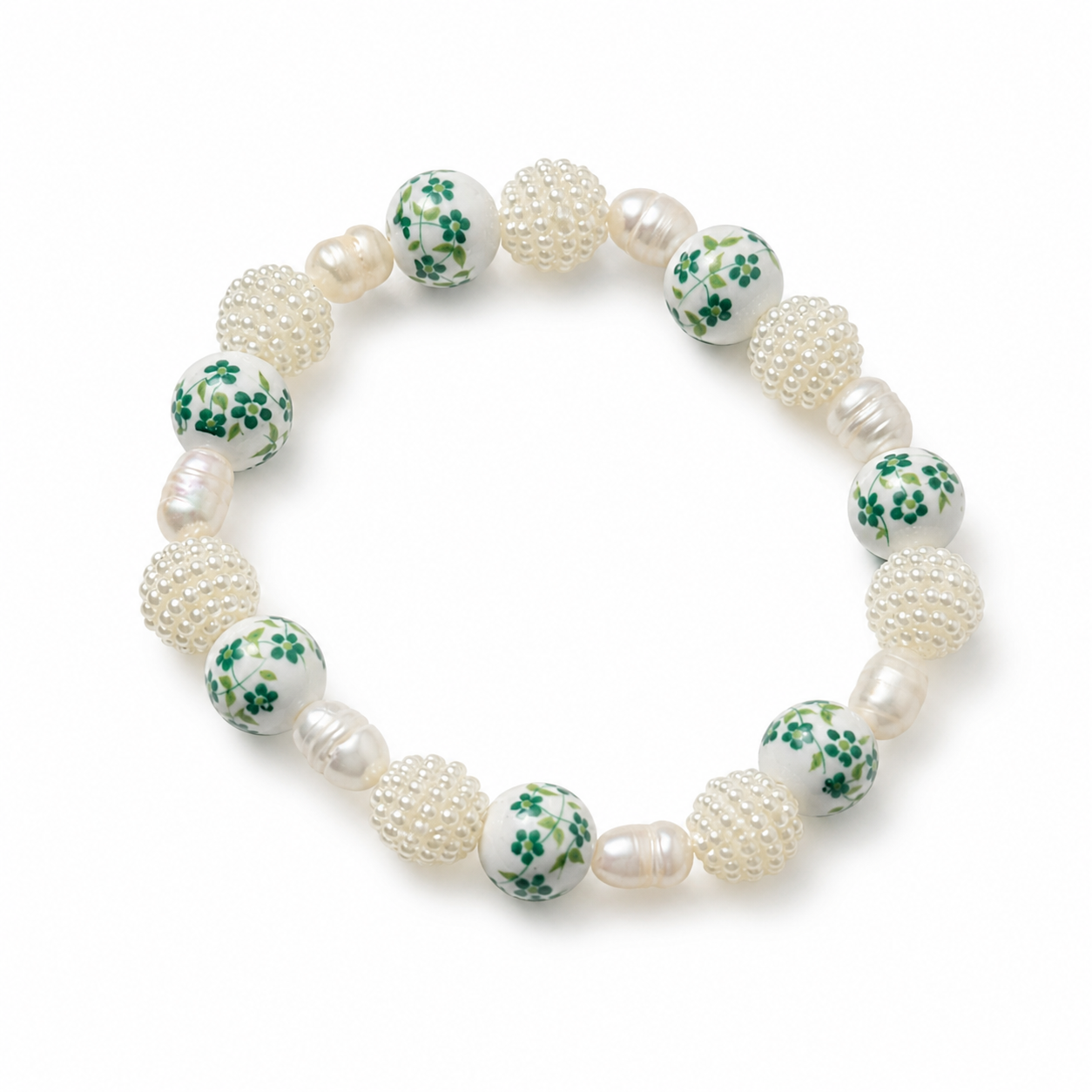 Pulsera olive con perlas