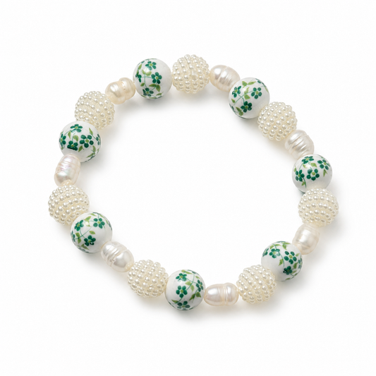 Pulsera olive con perlas