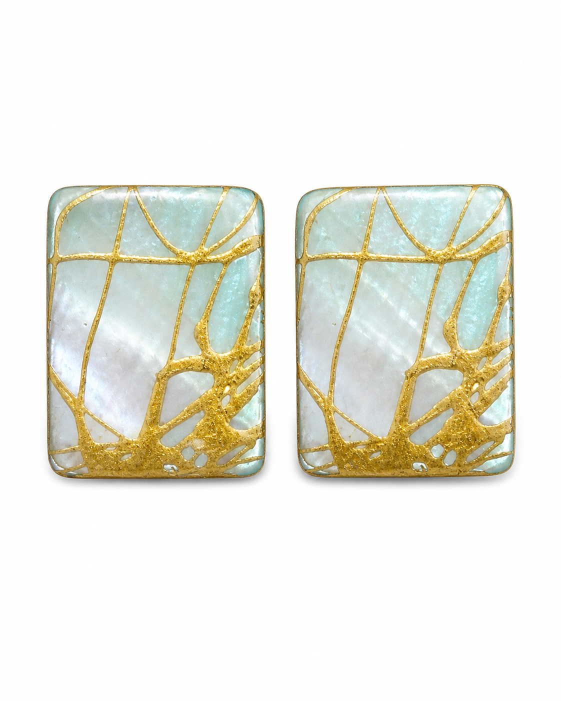 Aretes de nácar azul