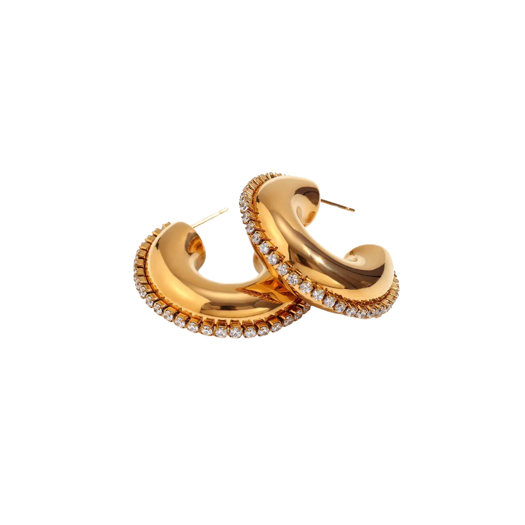 Chunky+zircon hoops
