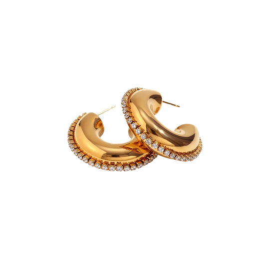 Chunky+zircon hoops