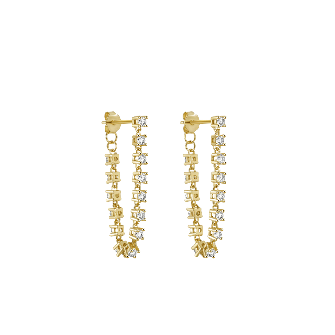 Zircon rain earrings