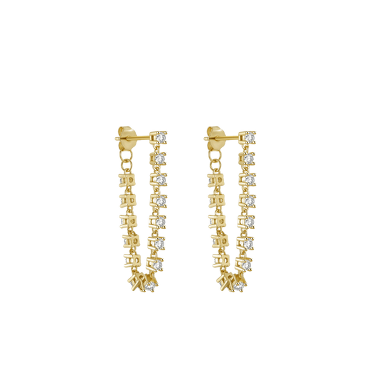 Zircon rain earrings